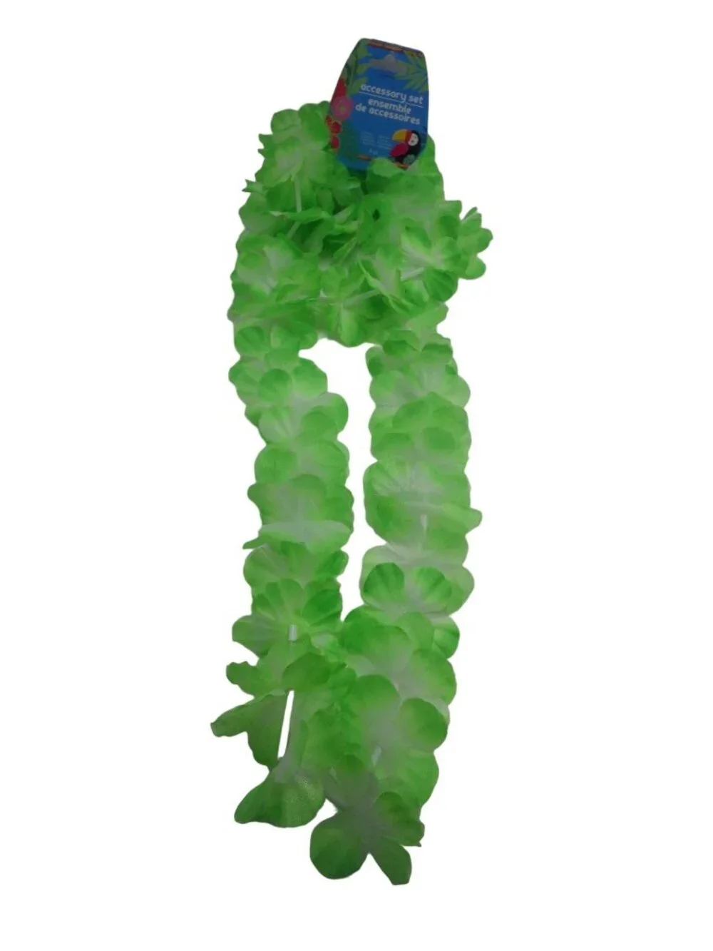 Hawaiian 2 Leis 2 Headbands 2 wristbands Pink Green Lua Coastal Tropical Tiki